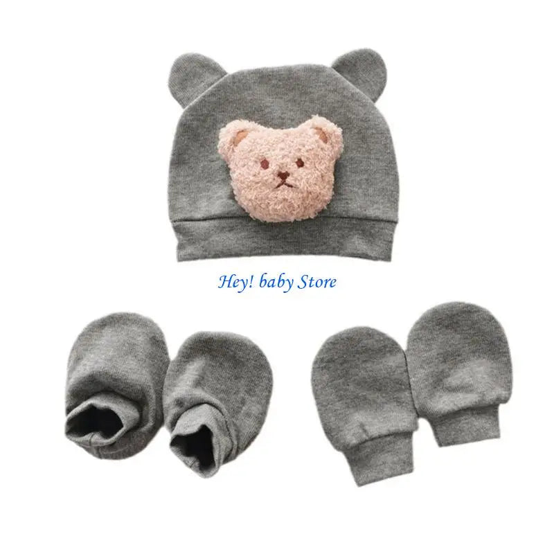 Newborn Hat, Anti-Scratch Mittens & Foot Covers Set 0–6M