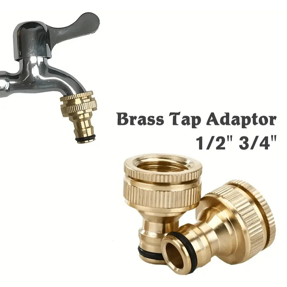 Brass Threaded Pipe Fitting 3/4" & 1/2" Garden Water Connector