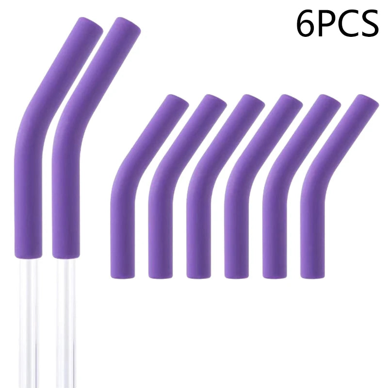6-Pack Silicone Straw Tip Covers for 9mm Reusable Straws Straw Tip Covers Peaceful Pleasures Health and Wellness E