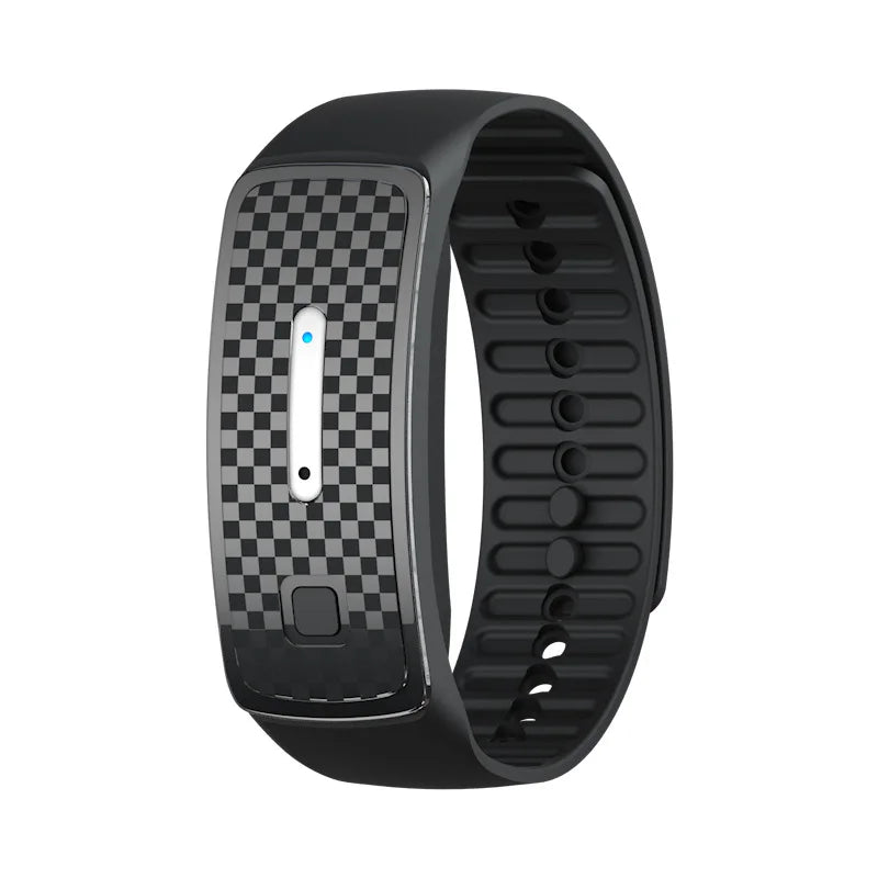 Ultrasonic Anti-Insect Bracelet Adjustable Silicone Belt Waterproof Design Essential for Outdoor Camping Peaceful Pleasures Health and Wellness black