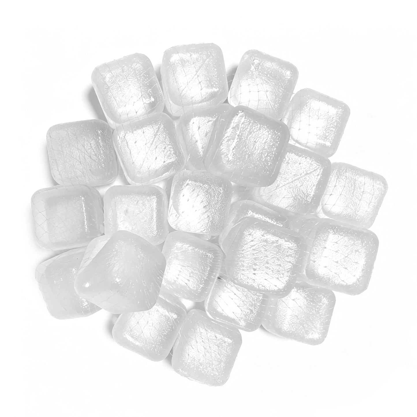 24 Pack Reusable Ice Cube Food Grade Refreezable Plastic Ice Cubes No Dilution for Pool Parties Picnic & Camping Home Bar Peaceful Pleasures Health and Wellness White