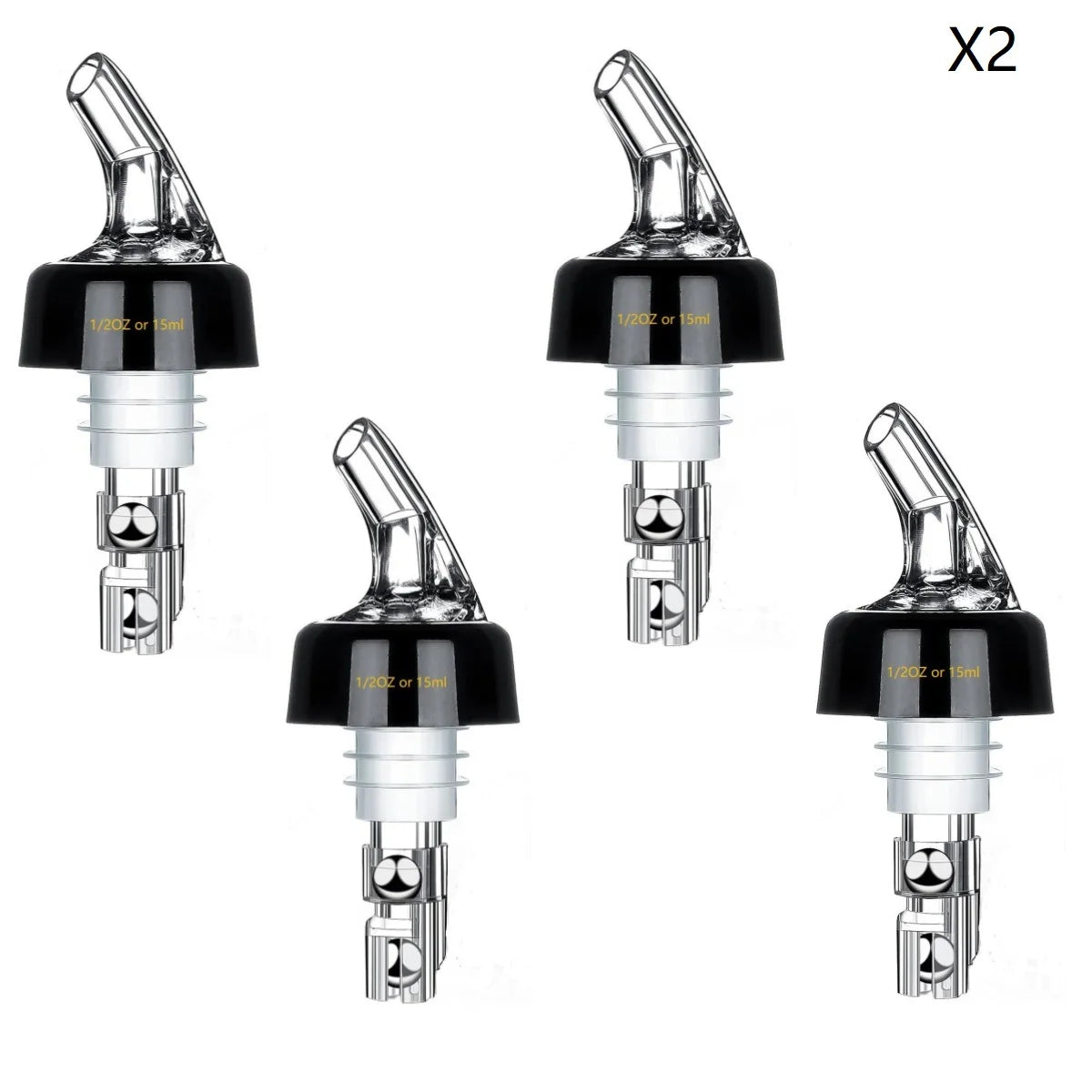 4 Different Measured Bottle Pourer Spouts Liquor Pourers Quick Shot Spirit Driinks Wine Cocktail Whiskey Dispenser Bartender Peaceful Pleasures Health and Wellness 8PCS 15ml