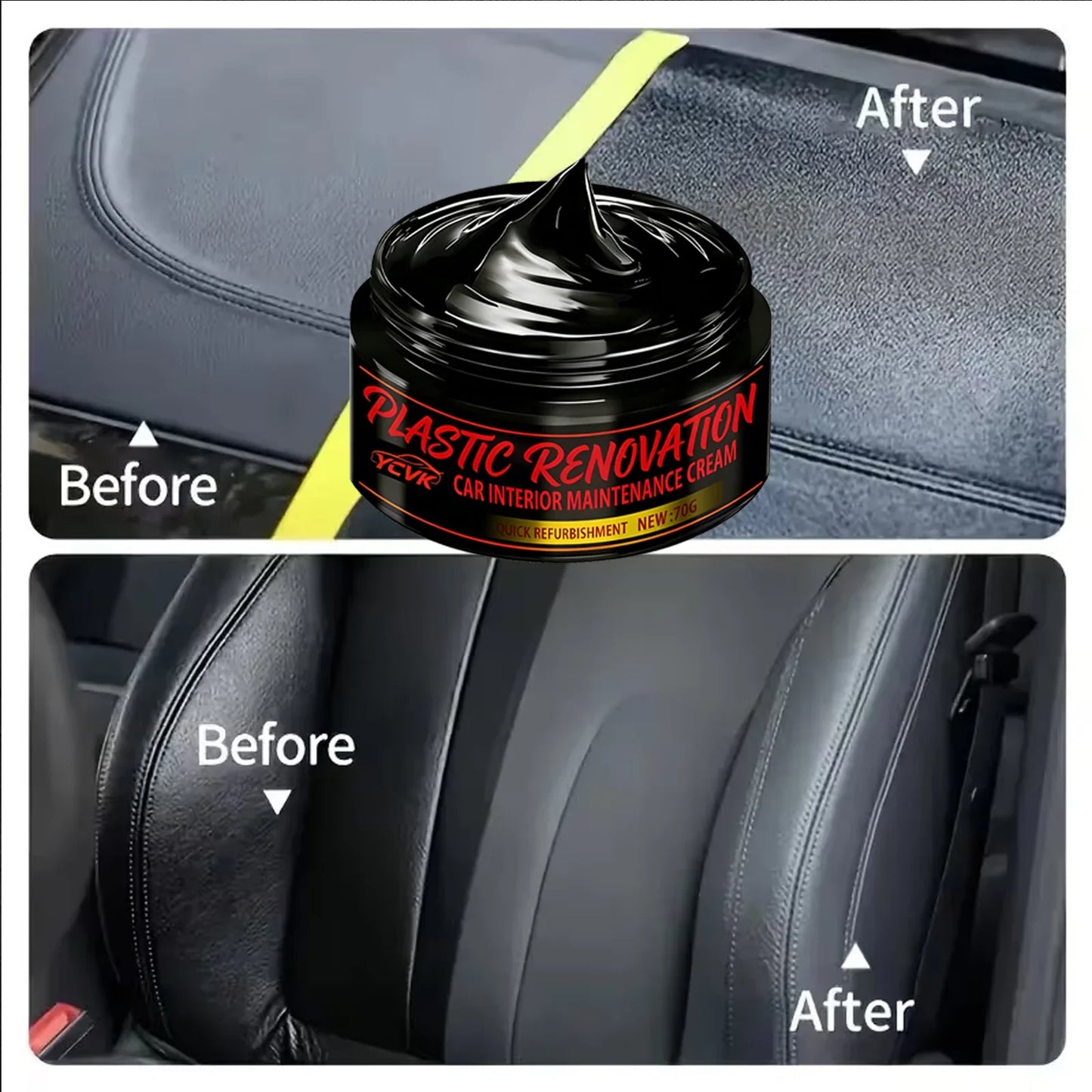 Car Interior Plastic & Leather Restorer Cream 70g | Dashboard