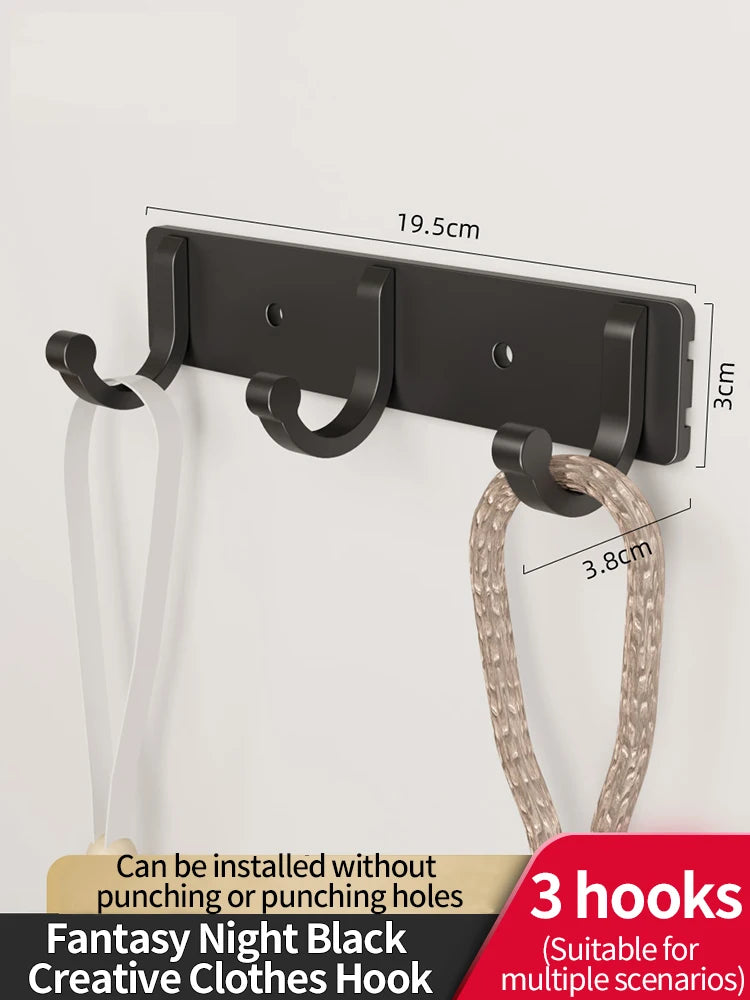 6-Hook Space Aluminum Wall Rack – Kitchen & Bathroom Organizer