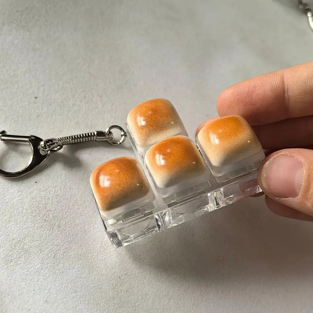 Mini Mechanical Keyboard Clicker Keychain Fidget Toy Fidget Keychain Toy Peaceful Pleasures Health and Wellness
