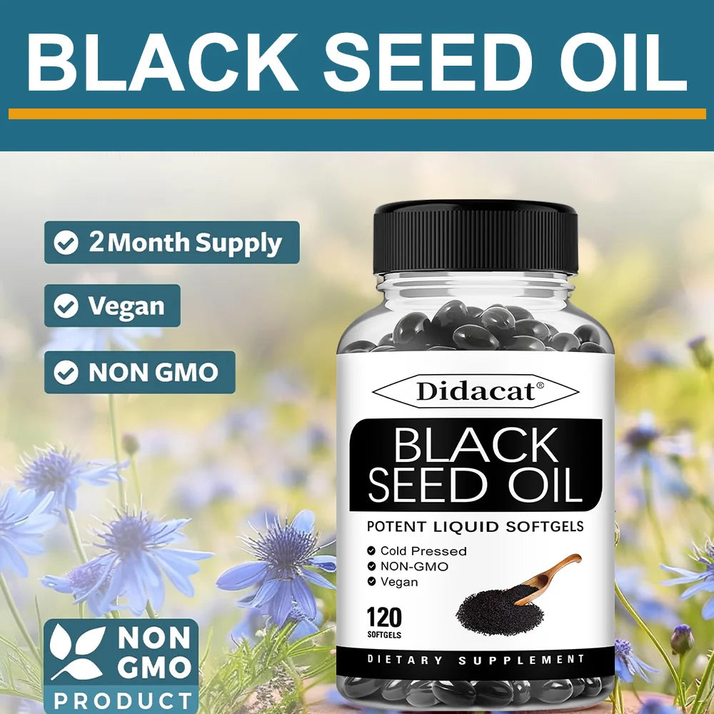 Black Cumin Seed Oil 1000mg Softgels – Skin Hair Immune Support
