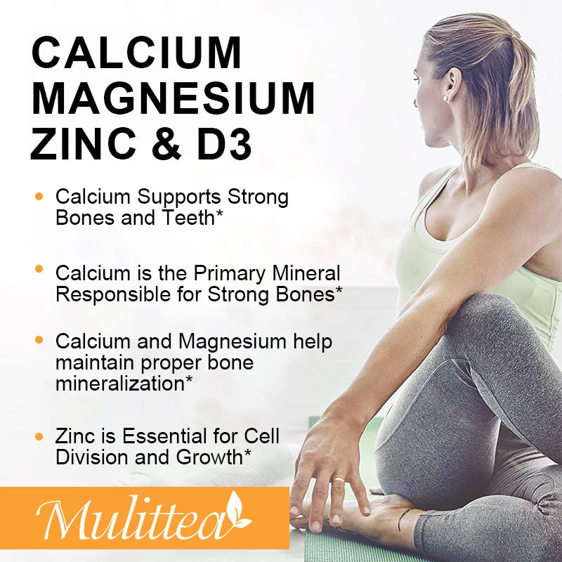 Mulittea Calcium Magnesium Zinc + Vitamin D3 Capsules – Bone & Immune Dietary Supplements Peaceful Pleasures Health and Wellness