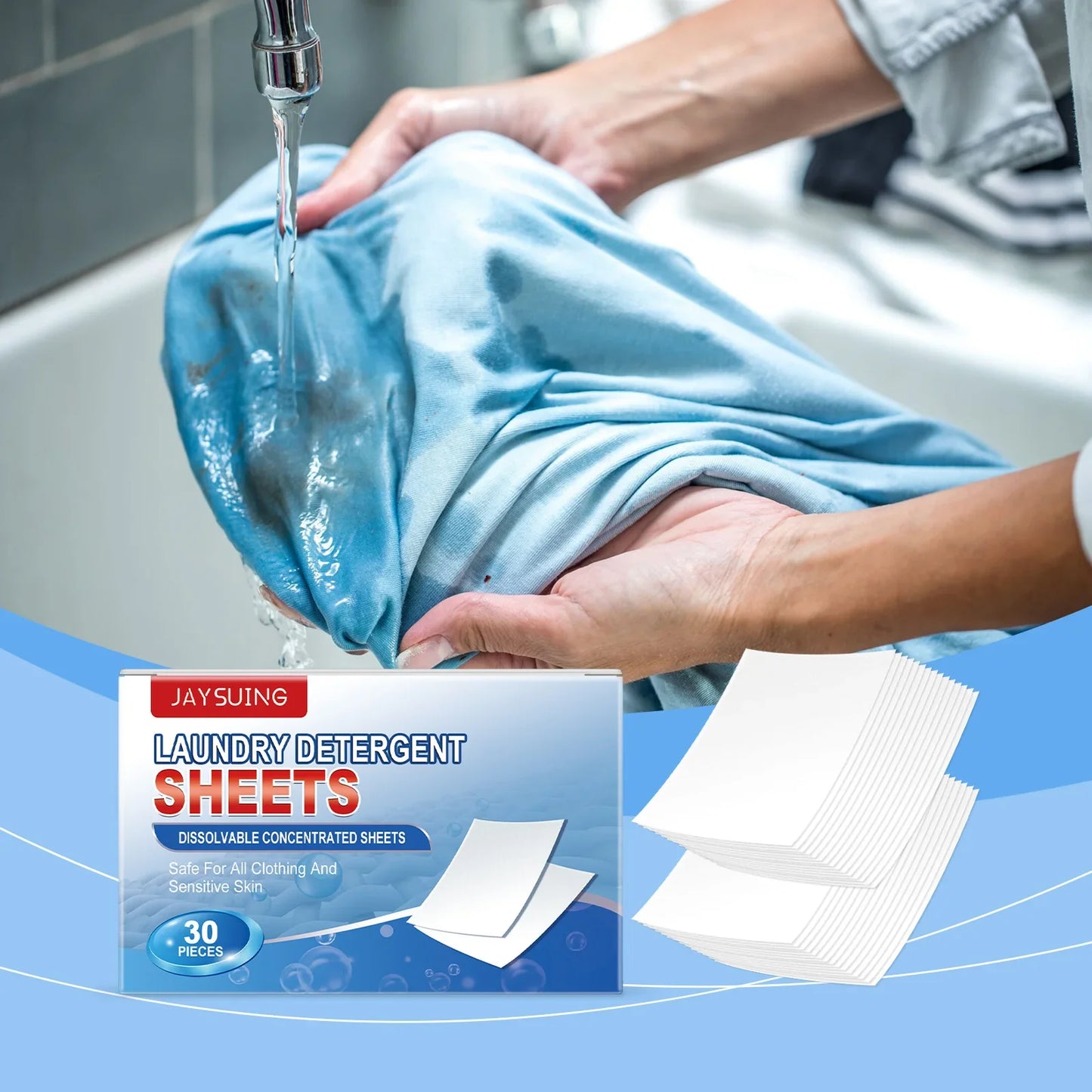 Jaysuing Laundry Detergent Sheets 30pc – Stain & Odor Remover
