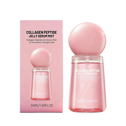 Collagen Peptide Jelly Serum Mist Plumping Smoothing Dry Skin Brighten Firming Deep Hydrating Spray Serum with Collagen Peptides Peaceful Pleasures Health and Wellness