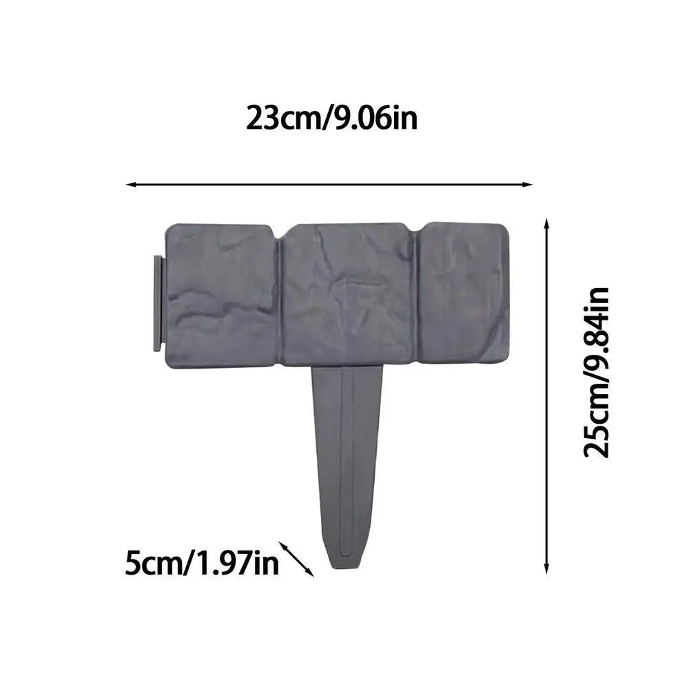 Faux Stone Garden Edging Fence | No-Dig Decorative Stake