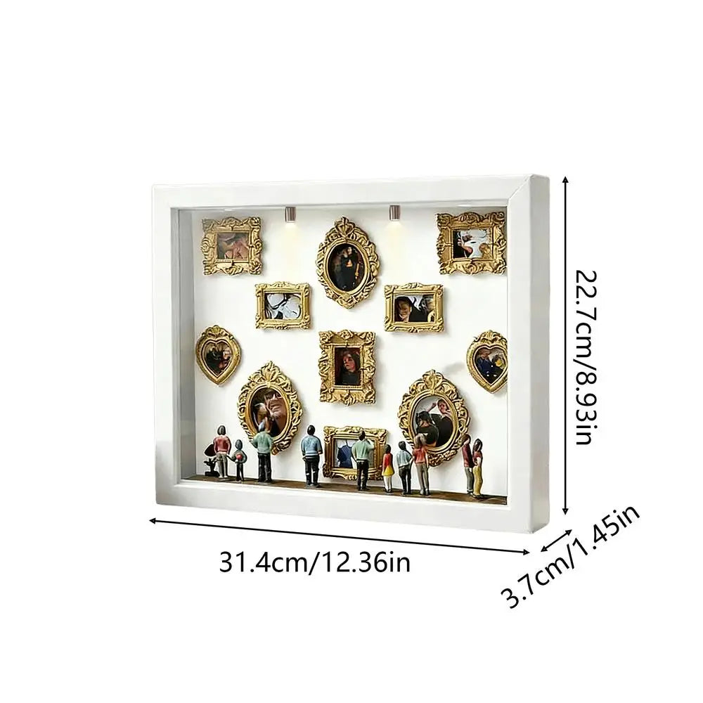 DIY Miniature Museum Display Box Small Memory Decoration Mini Museum Silhouette Frame for Wedding Birthday Holiday Apartment Peaceful Pleasures Health and Wellness CN White