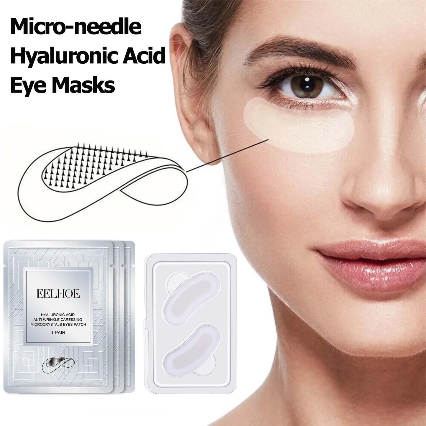 Microneedle Hyaluronic Acid Eye Patches – Anti-Wrinkle Treatment
