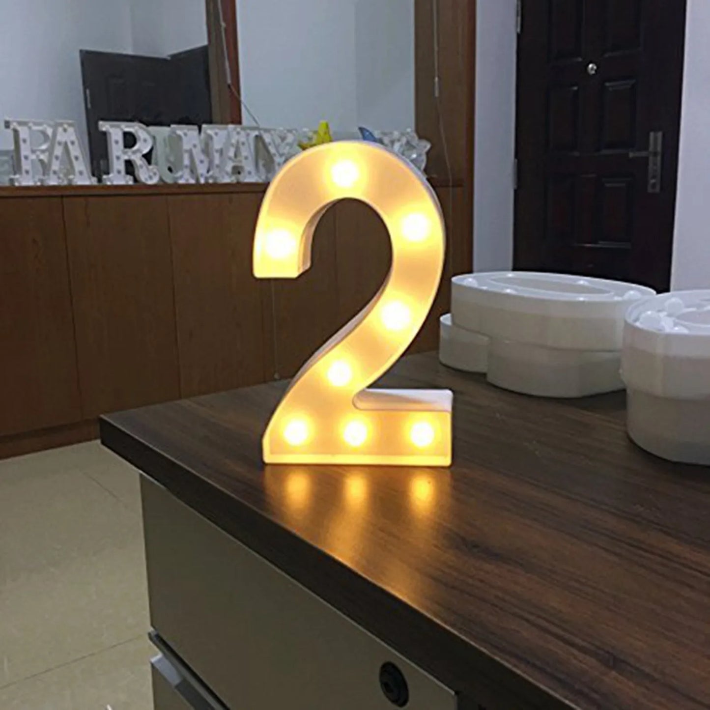 LED Light Up Number Sign – Battery Operated Party Decoration