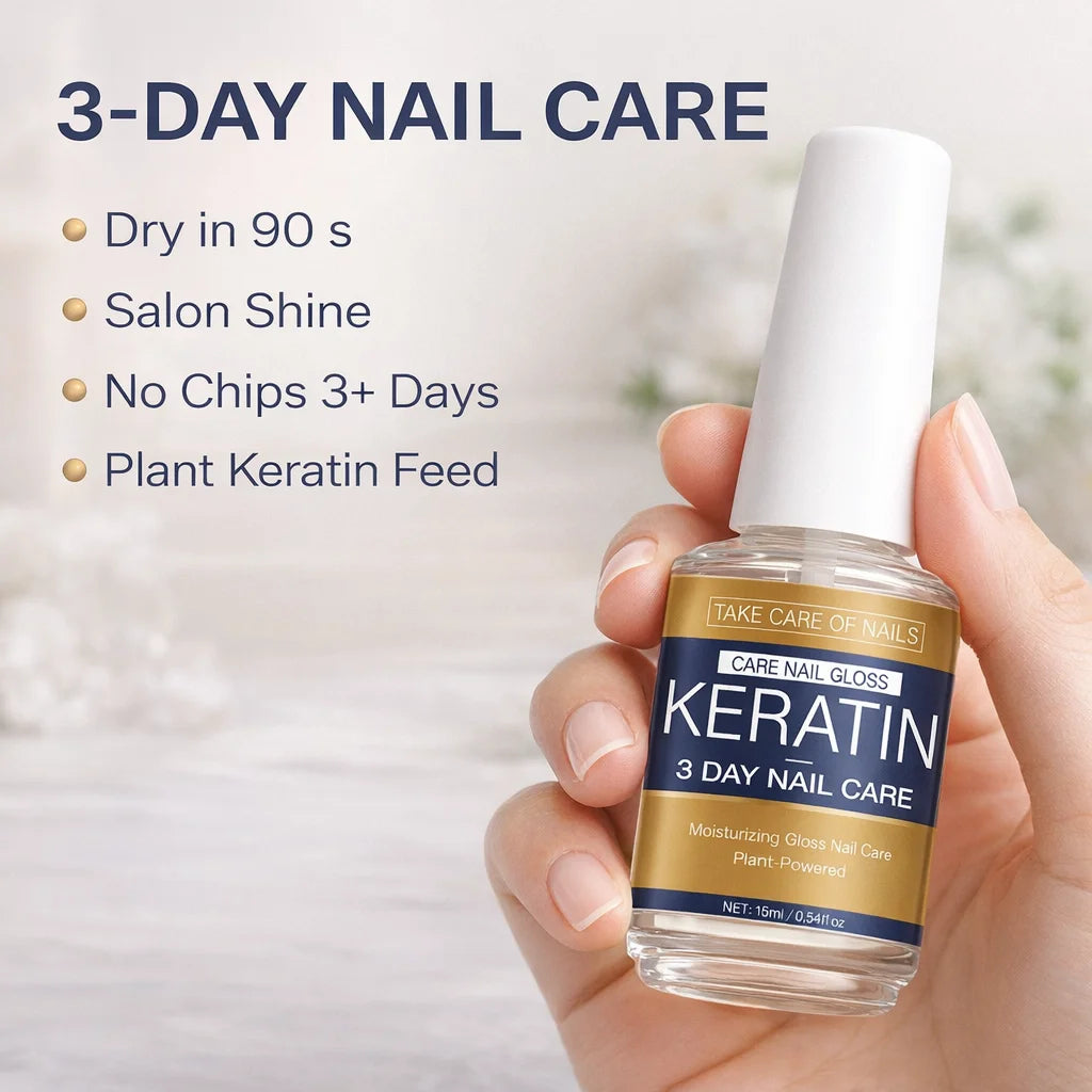 3 Days Nail Care Oil Keratin Amino Acid Formula Fast Dry 90s Salon Shine No Chip Deep Moisture Nail Strengthener,15ml Peaceful Pleasures Health and Wellness