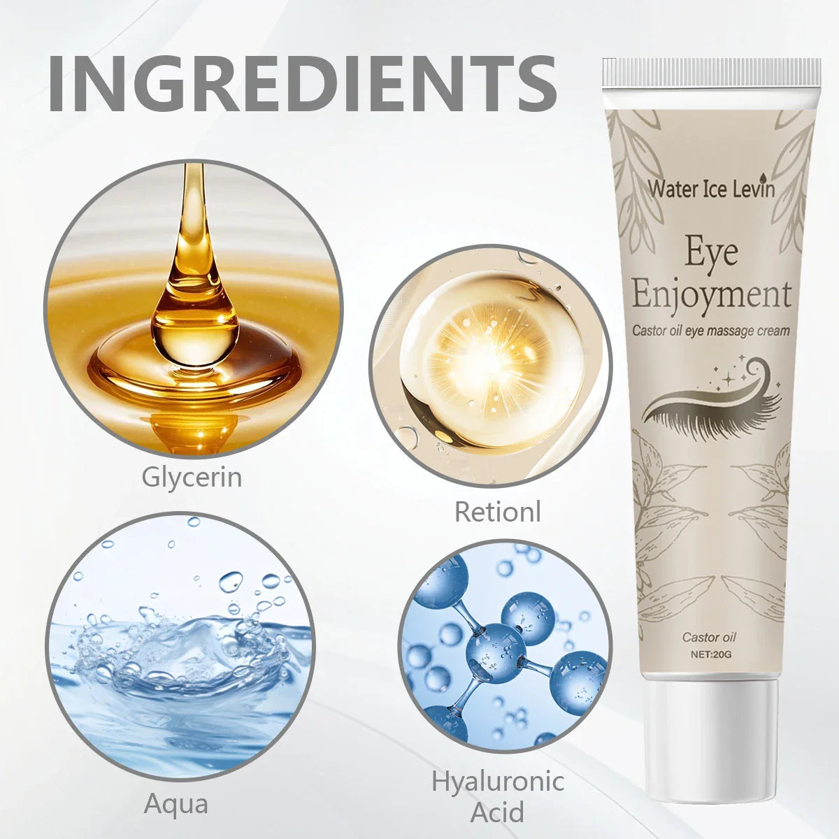 Castor Oil Eye Cream – Anti-Wrinkle, Dark Circles & Firming 20g
