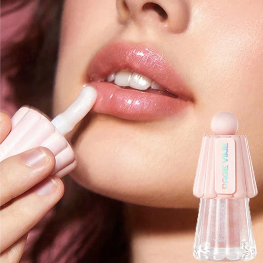 Crystal Jelly Lip Oil – Clear Hydrating Glass Lip Gloss Lip Oil Gloss Peaceful Pleasures Health and Wellness