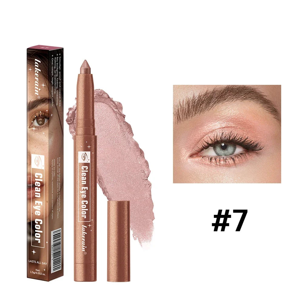 Lakerain Eyeshadow Sticks 12 Colors Long Lasting Waterproof High Pigmented Shimmer Glitter And Matte Eyeshadow Pencil Makeup Peaceful Pleasures Health and Wellness 7color