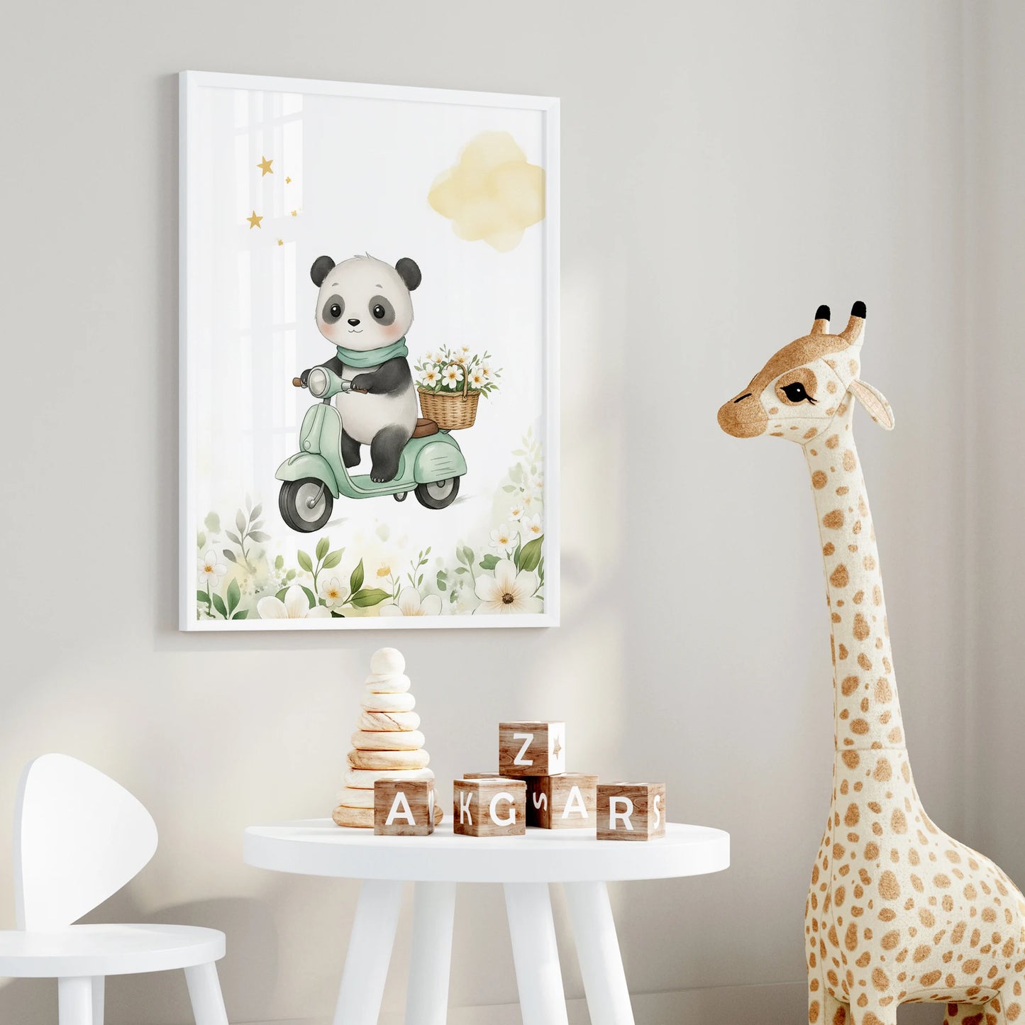 3-Piece Elephant & Panda Canvas Wall Art Prints | Home Decor