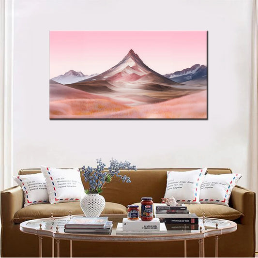 Canvas Wall Arts Nature Mountain Landscape Pink aesthetic Wallpaper Poster And Picture Print Interior Home Decor For Living Room Peaceful Pleasures Health and Wellness