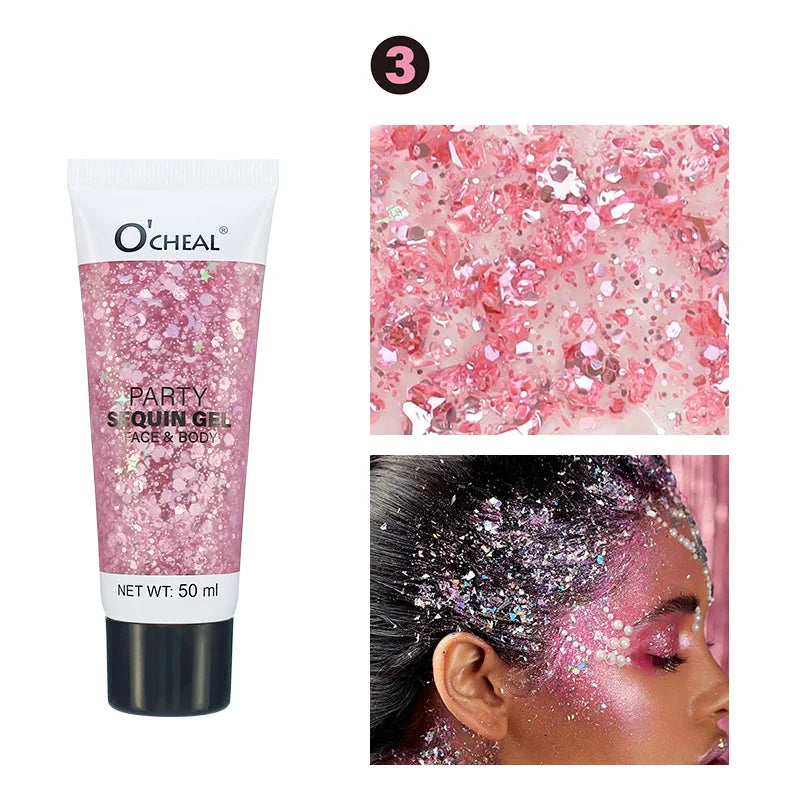 Party Sequin Glitter Gel – Waterproof & Sweat-Proof Body Glitter