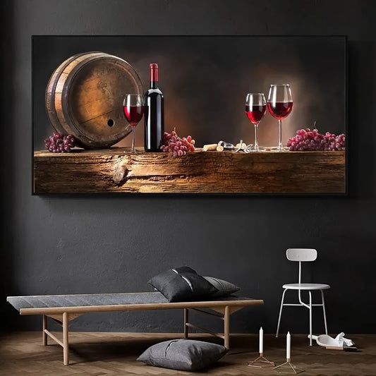 Vintage Red Wine Canvas Wall Art – Unframed Poster Print Canvas Wall Art Peaceful Pleasures Health and Wellness