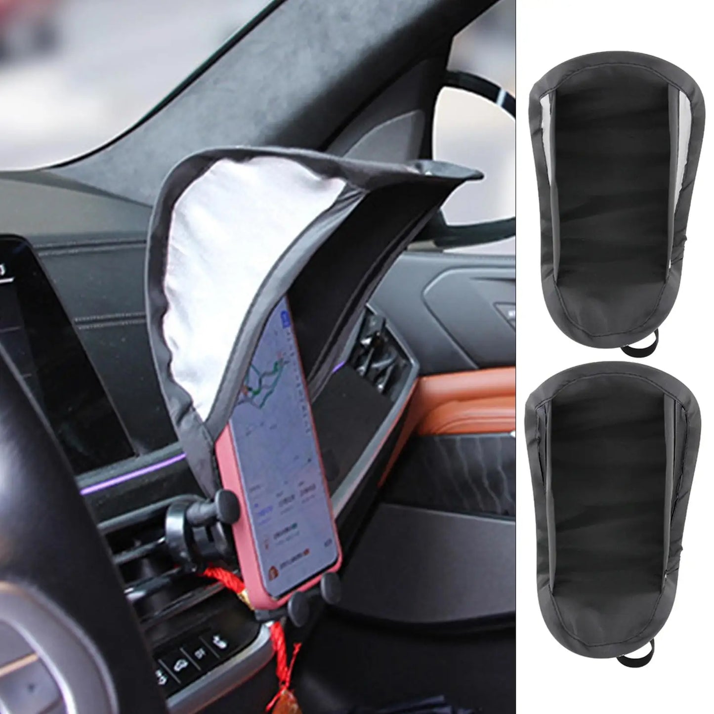 Foldable Car Phone Sun Shade – Anti-Glare Dashboard Shield