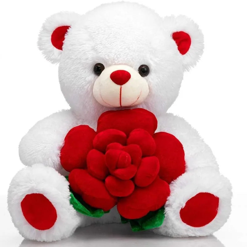 Rose Bear Plush Stuffed Animal – Romantic Keepsake Gift Doll