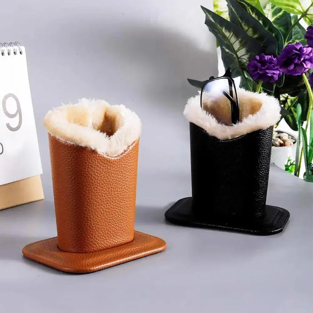 Pack of 1 Plush Lined Glasses Holder Stand Protective Glasses Case for Desks or Nightstands eyeglass case glasses pouch Peaceful Pleasures Health and Wellness