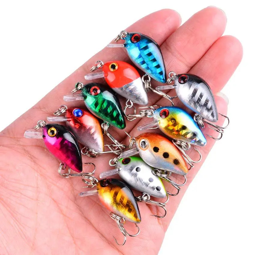 2026 New 3/5/8Pcs Mixed Color Crank Fishing Lure, 2.8cm 1.5g Mini Biomimetic Hard Bait Random Bait Set for Outdoor Fishing Peaceful Pleasures Health and Wellness