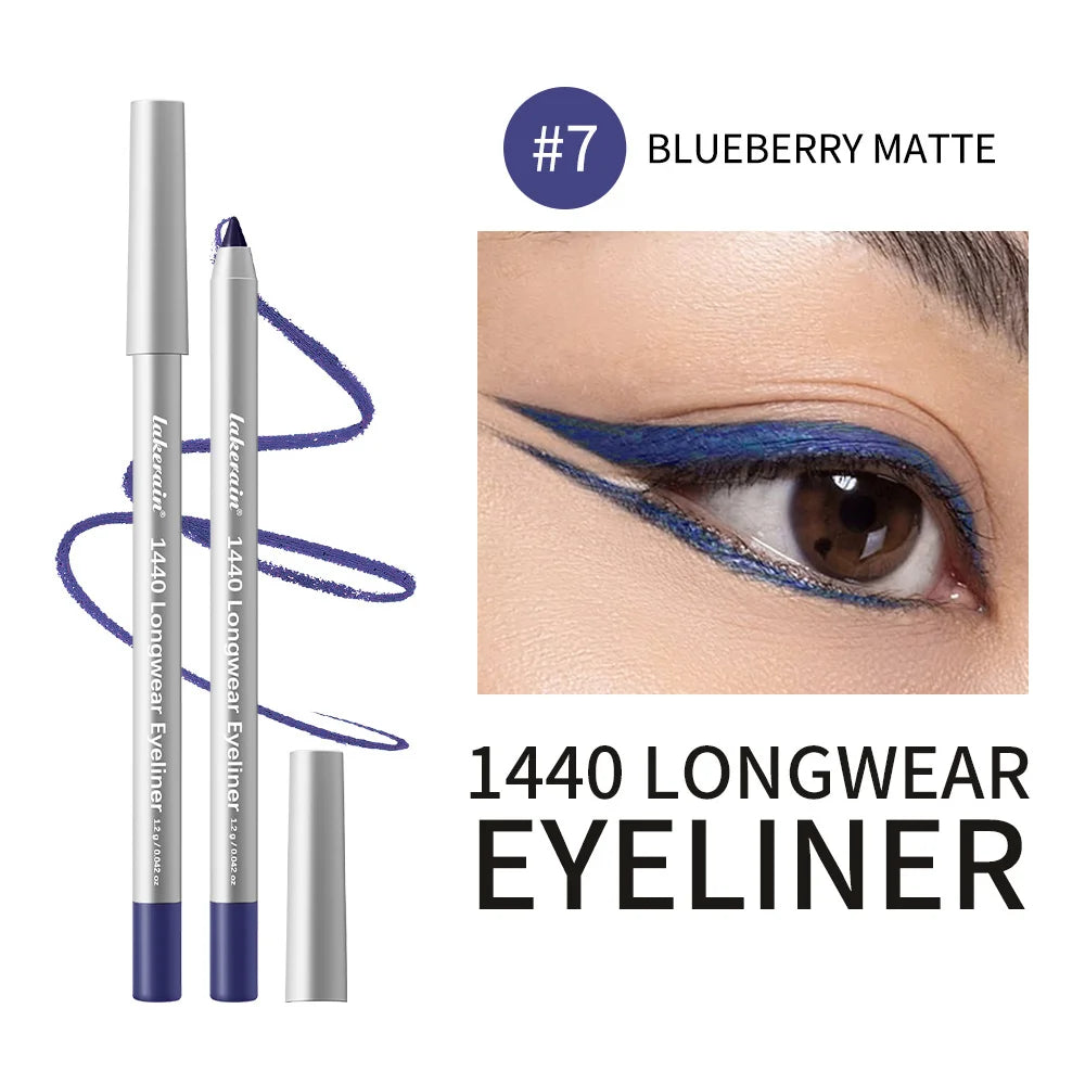 12-Color Waterproof Eyeliner Pencil – Smokey Long-Lasting