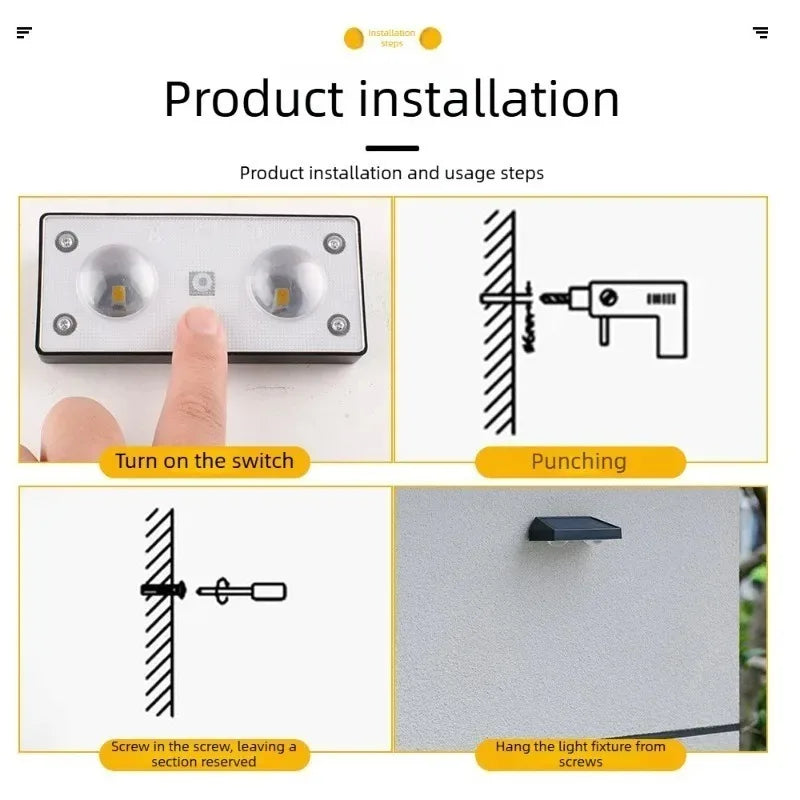 Solar Wall Lights Outdoor IP65 Waterproof – Garden & Pathway
