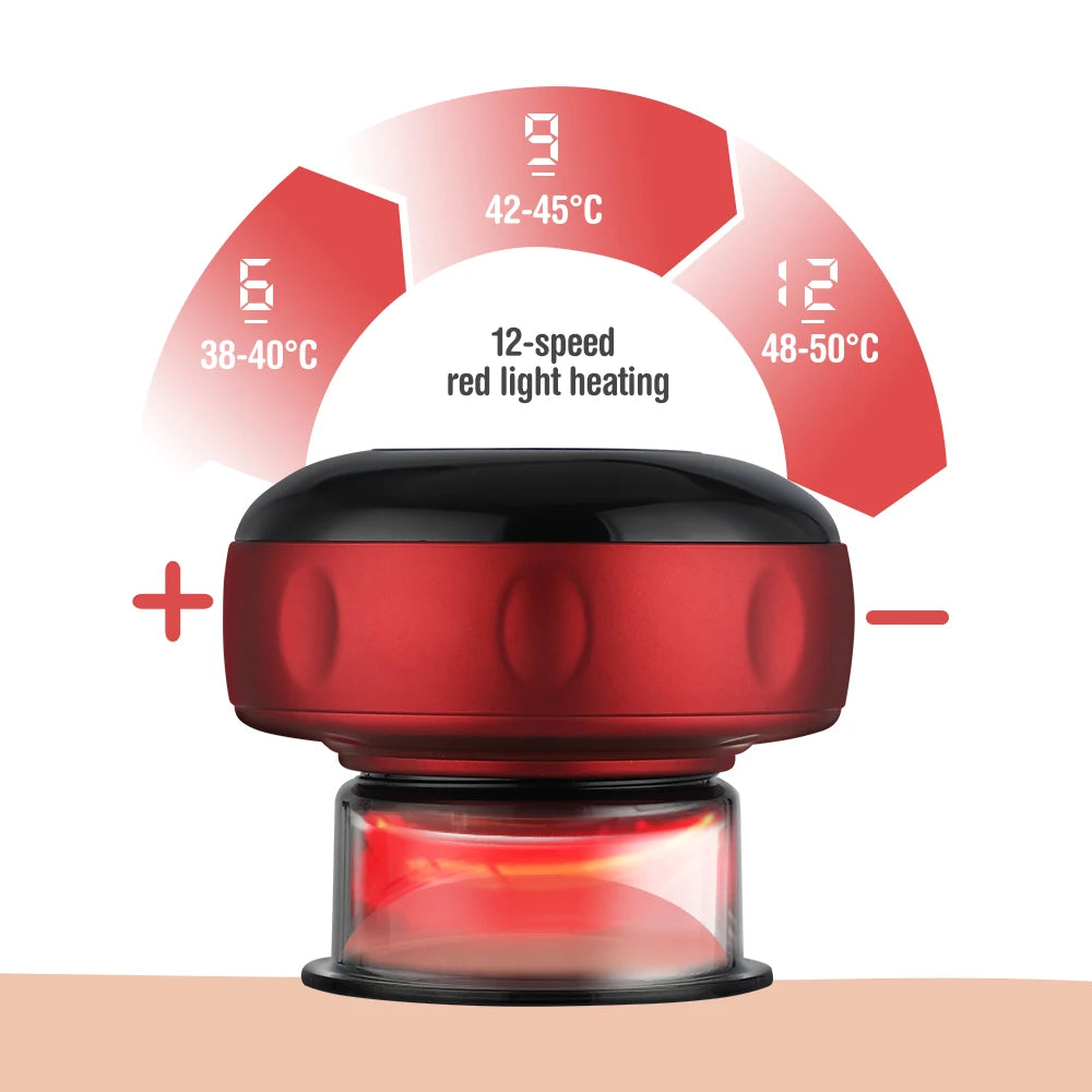 Smart Cupping Therapy Massager With Red Light Therapy for Circulation Chinese Anti-cellulite Vacuum Cupping Massage Suction Cups Peaceful Pleasures Health and Wellness
