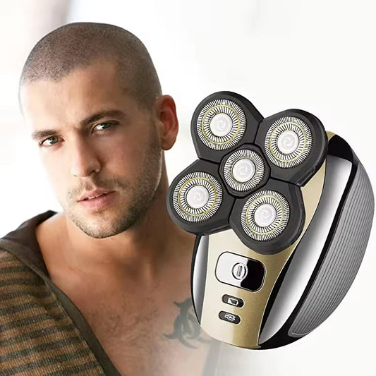 New Five Head Household Electric Hair Clipper, Bald Head, USB Charging, Large Capacity, Suitable for Facial Shaving Peaceful Pleasures Health and Wellness