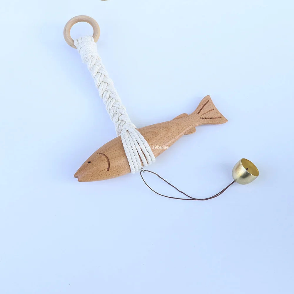 Wall Wooden Door Pendants Ultra-thin Tree Fish Ornament Lightweight Saves Space Wall-mounting Fish Hangable Pollack Charm Crafts Peaceful Pleasures Health and Wellness