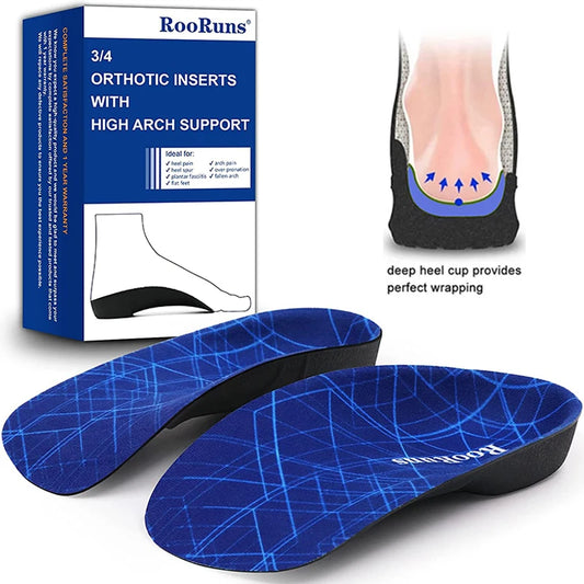 3/4 Length EVA Orthotic Insoles: High Arch Support For Correcting Posture & Enhancing Comfort Peaceful Pleasures Health and Wellness