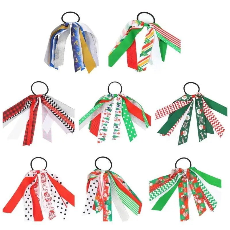 Christmas Silk Scrunchies for Girls – Festive Ponytail Holders