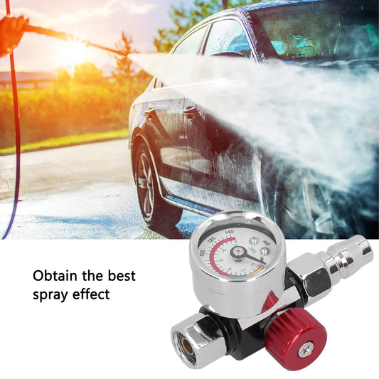 G1/4in Thread Spray Paint Gun Air Pressure Regulator Pressure Regulating Adjusting Valve Gauge Paint Gun Air Adjusting Regulator Peaceful Pleasures Health and Wellness