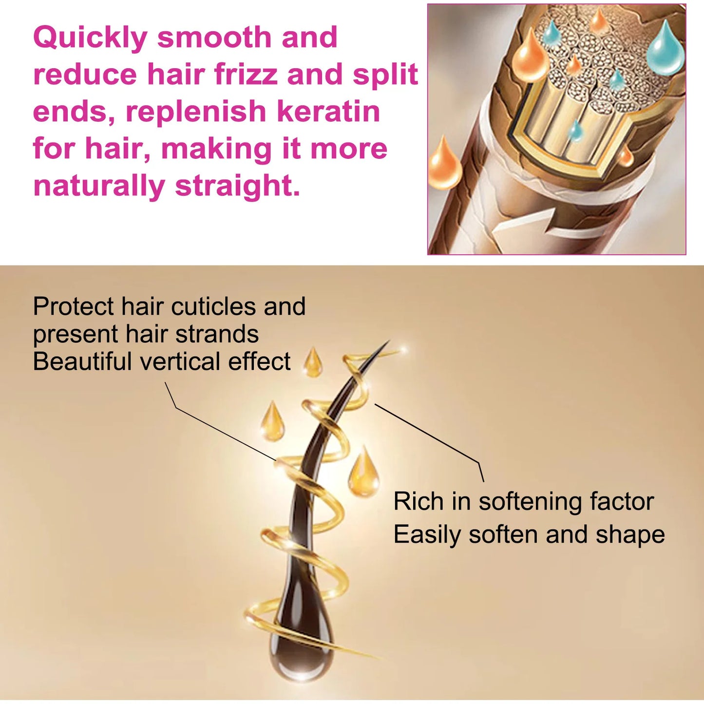 EELHOE Straightening Hair Cream for Frizzy Hair Repair Peaceful Pleasures Health and Wellness