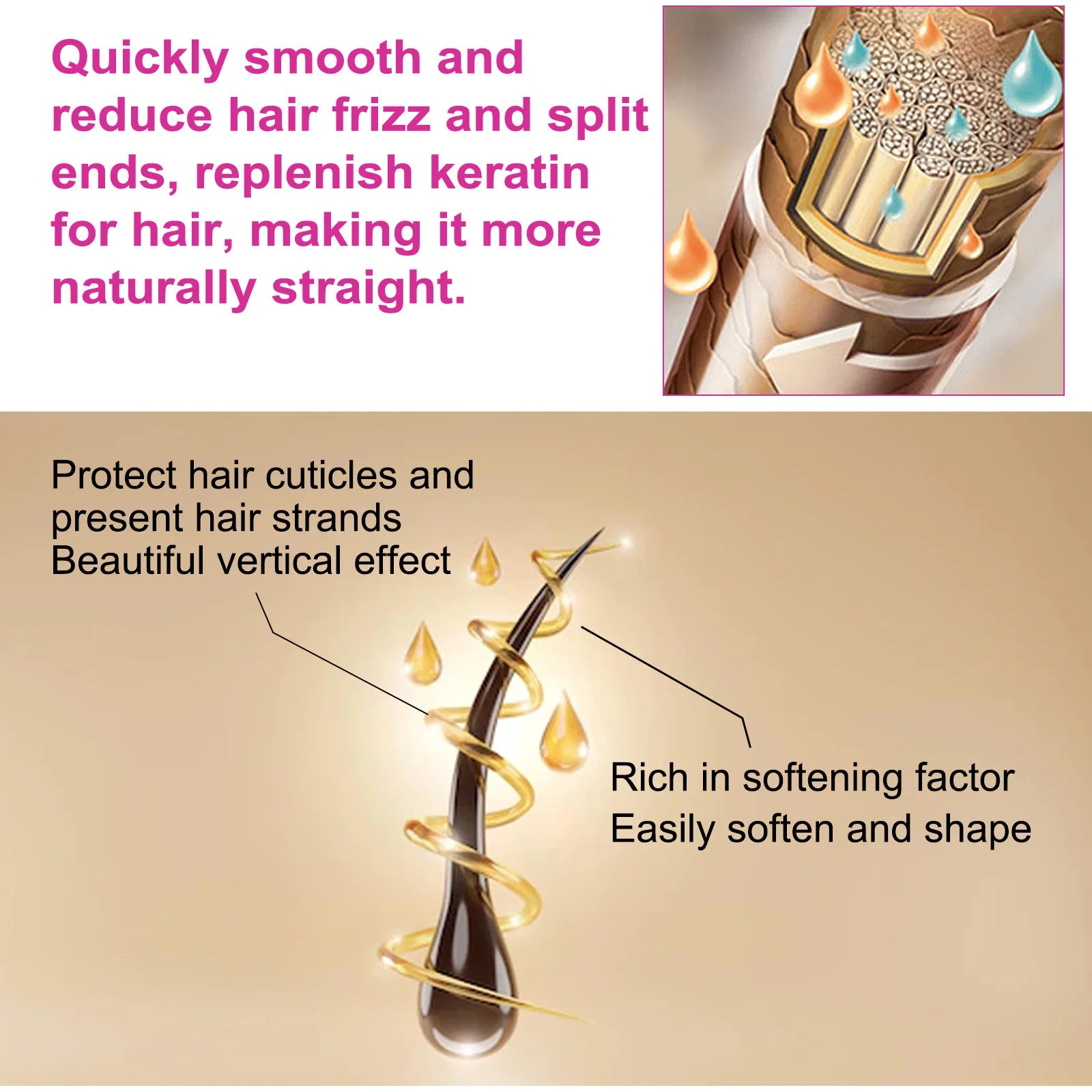 EELHOE Straightening Hair Cream for Frizzy Hair Repair Peaceful Pleasures Health and Wellness