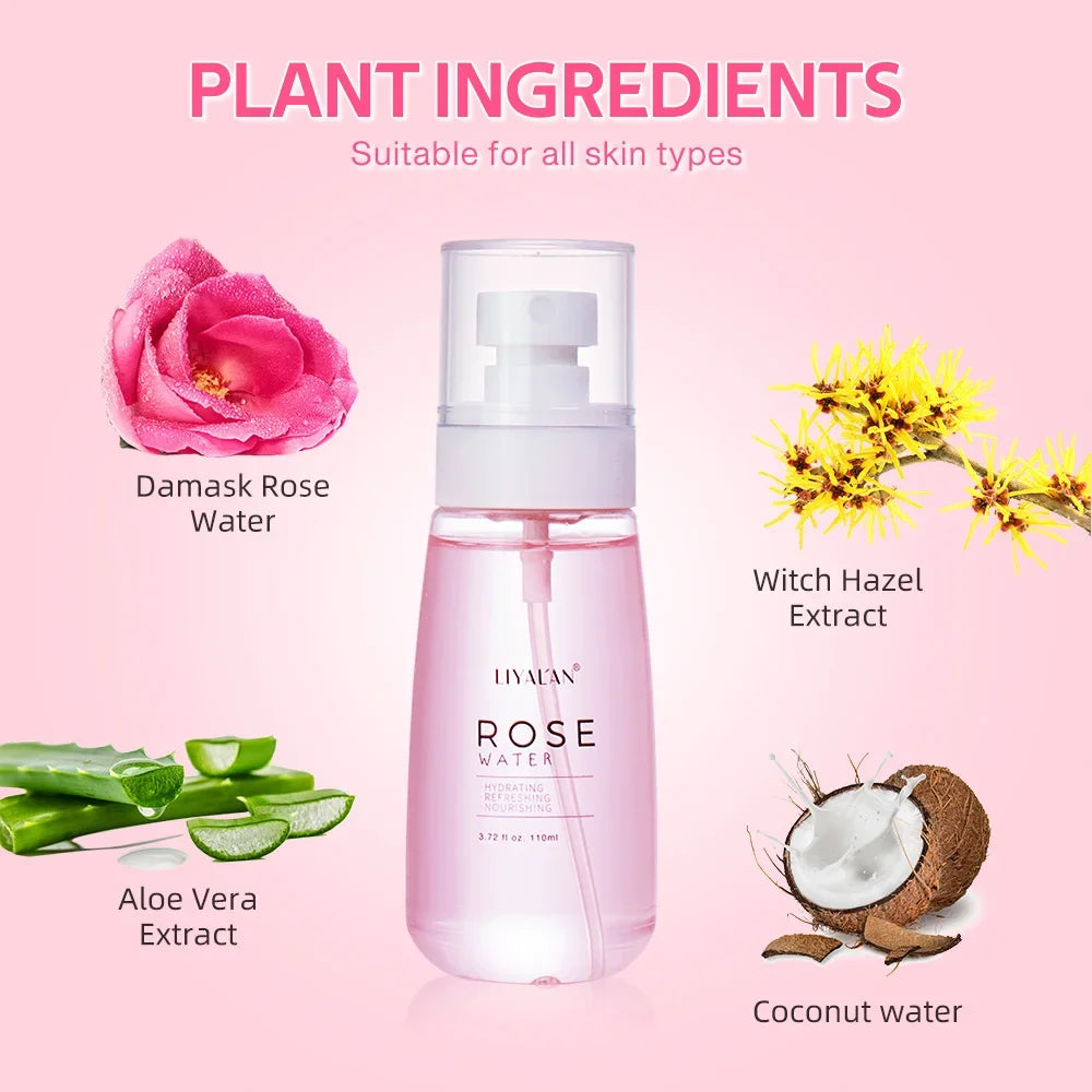 LIYALAN Rose Water Toner – Hydrating Facial Mist 110ml Peaceful Pleasures Health and Wellness