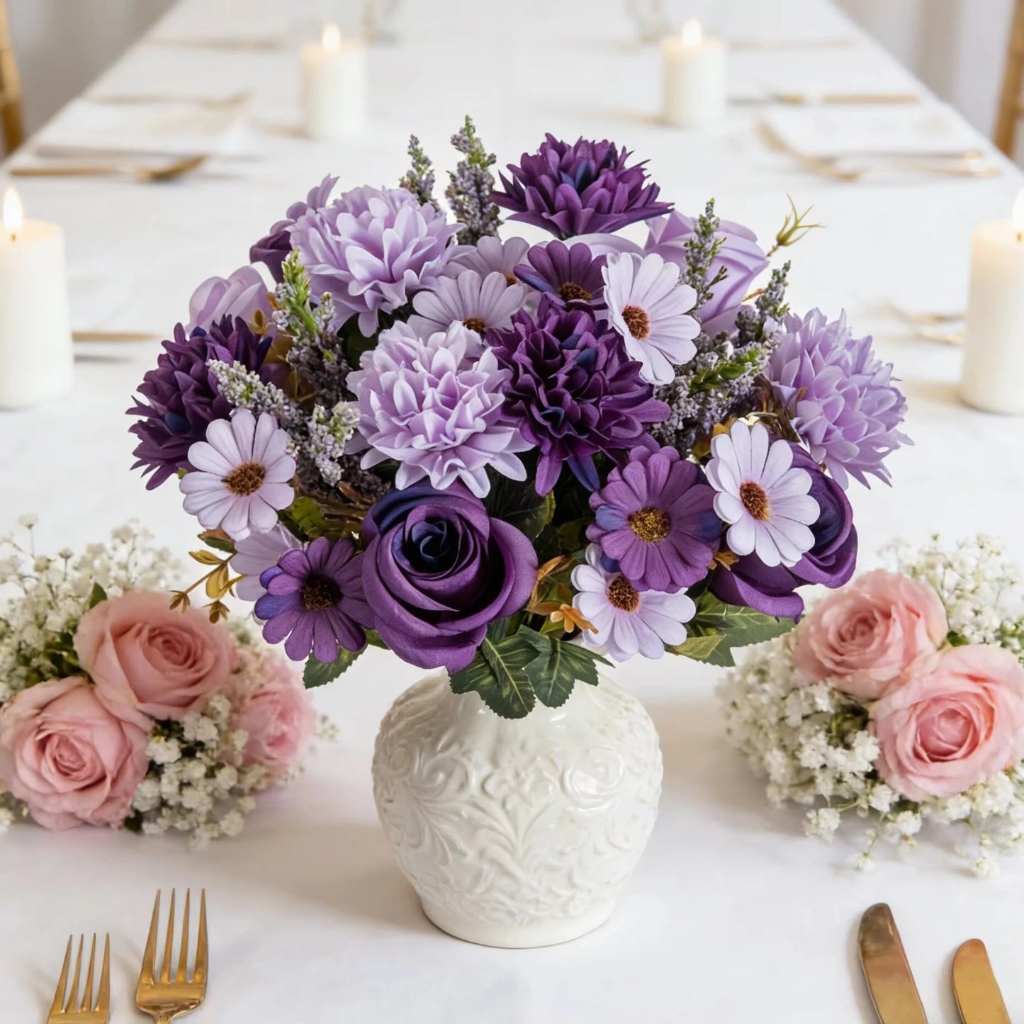 Silk Ball Daisy & Rose Artificial Flowers | Wedding & Home Décor