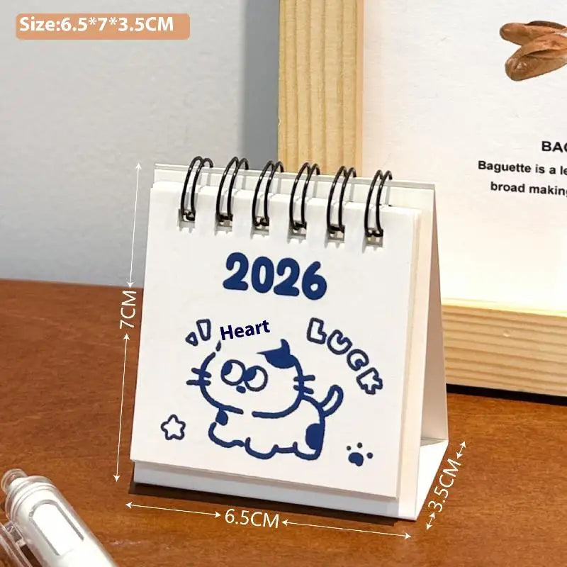 2026 Horse Year Mini Desk Calendar – Cartoon Coil Planner