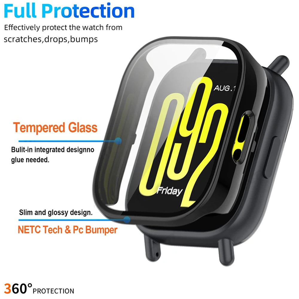 Redmi Watch 5 Active/Lite Case – Tempered Glass + TPU Cover