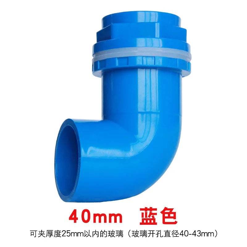 5-Pack PVC Aquarium Elbow Drain Connectors 20–50mm Fish Tank