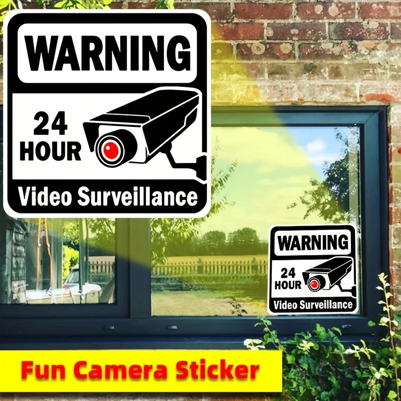 24-Hour Security Warning Stickers – 2pcs | Home & Business