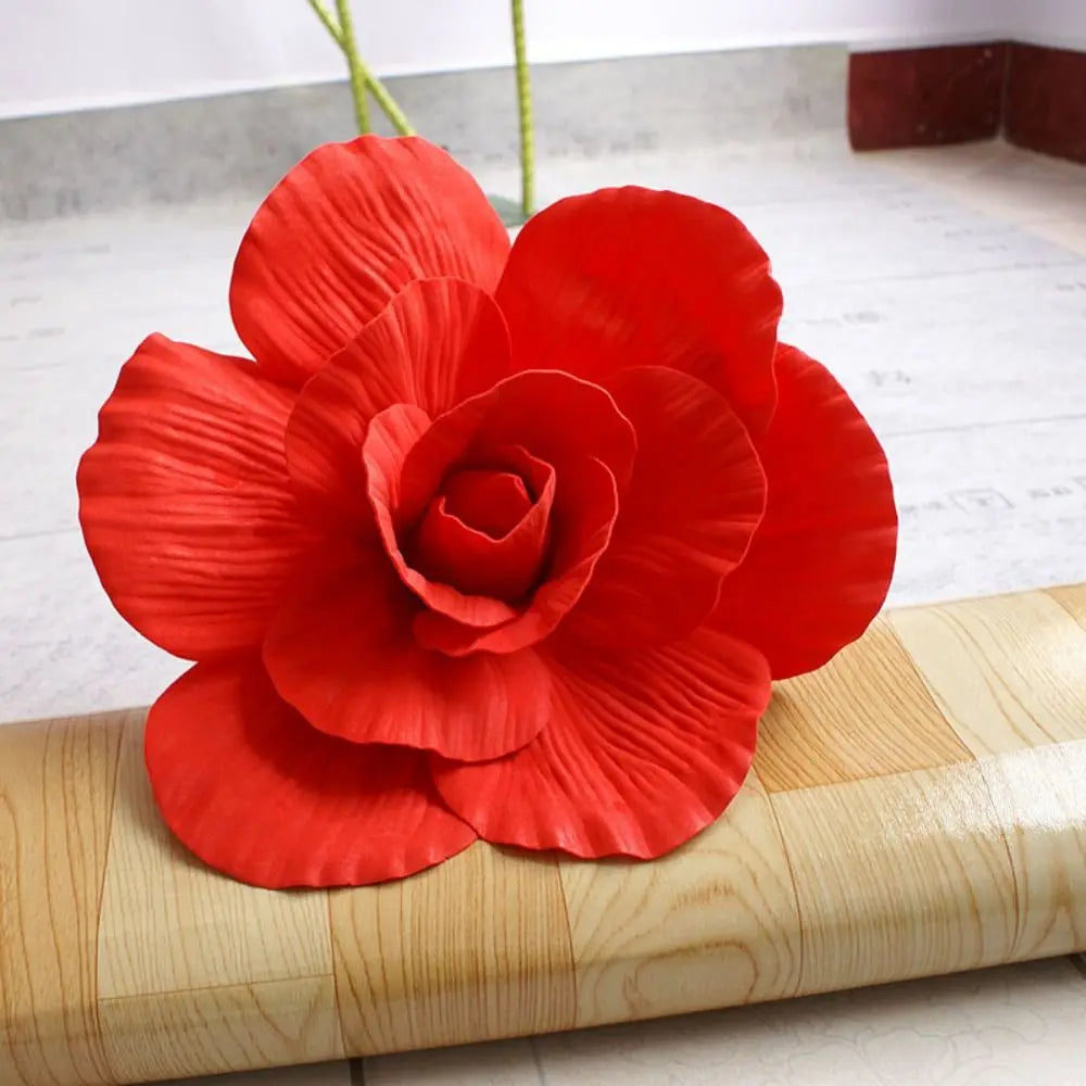 30cm Giant PE Foam Silk Rose Artificial Flower Branch | Wall Decor
