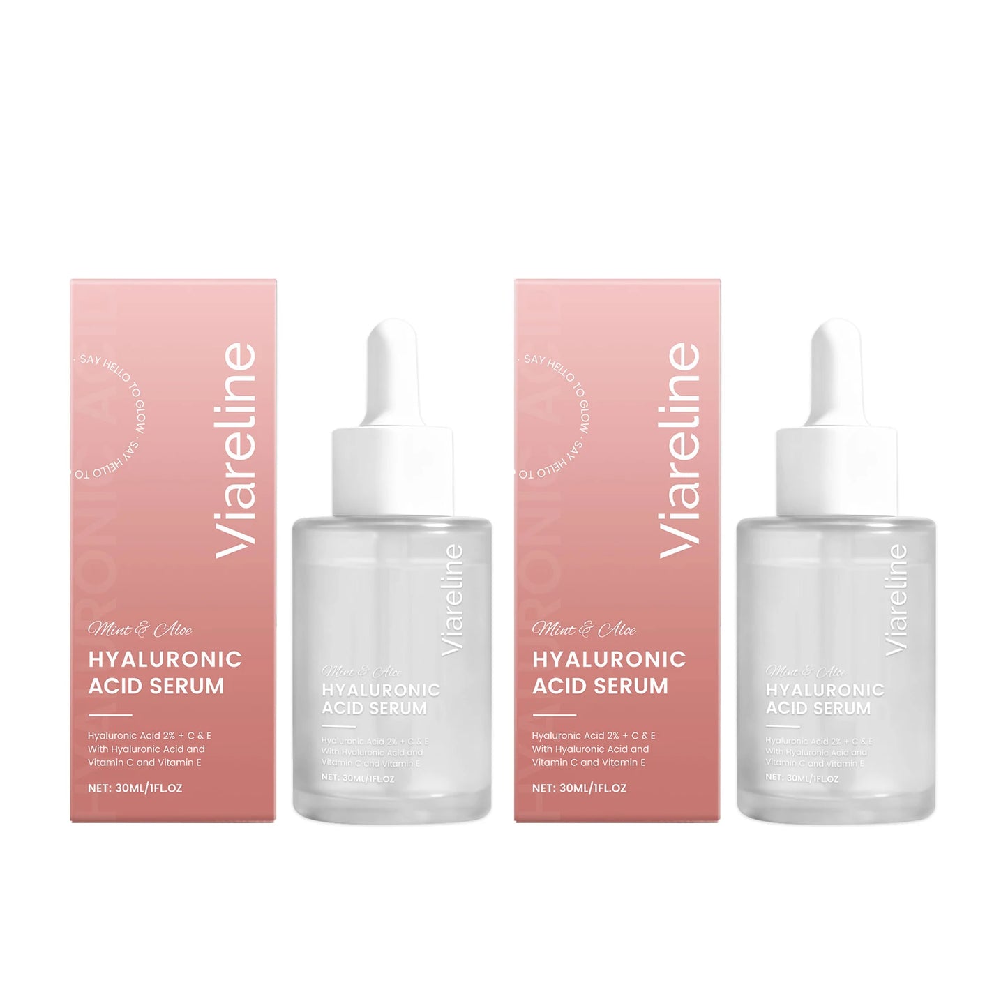 Hyaluronic Acid Facial Serum Hydrating Repair Firming Brightening Barrier Protection Fade Fine Lines Moisturizing Facial Serum Peaceful Pleasures Health and Wellness 60ml boxed