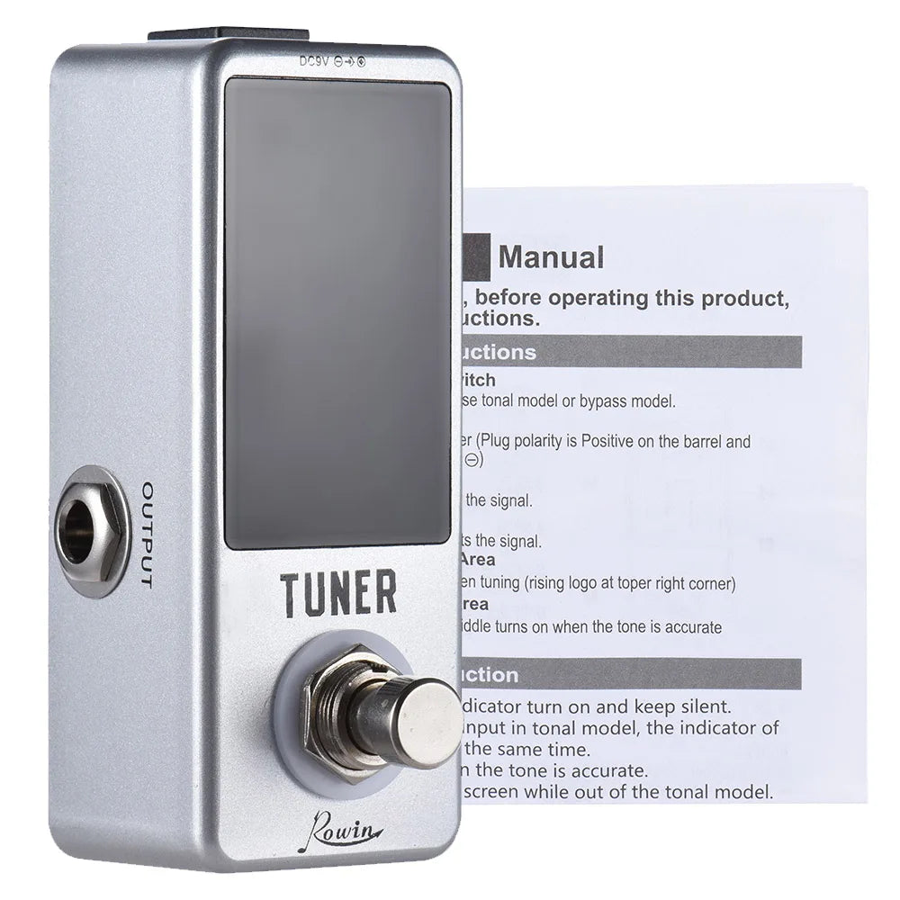 Mini Chromatic Tuner Pedal – LED Display, True Bypass Guitar & Bass