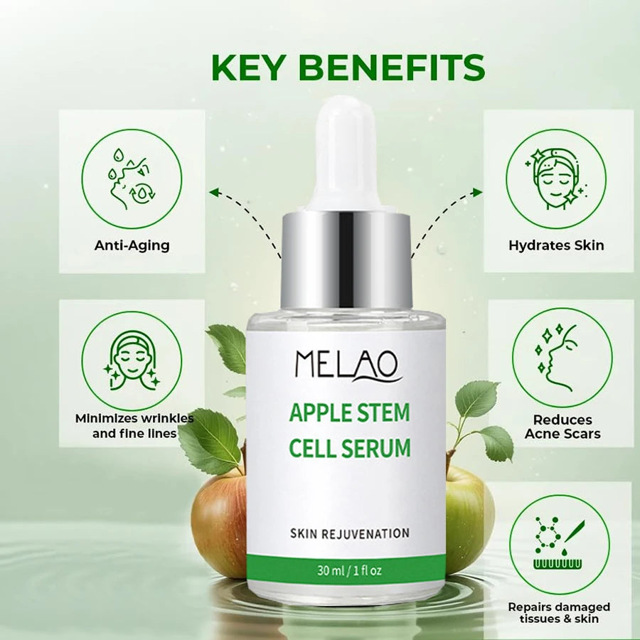 Apple Stem Celll Serum Rejuvenates Skin Diminishes Fine Lines Hydrates Skin, For Radiant and Youthful Skin Firming And Lifting Peaceful Pleasures Health and Wellness