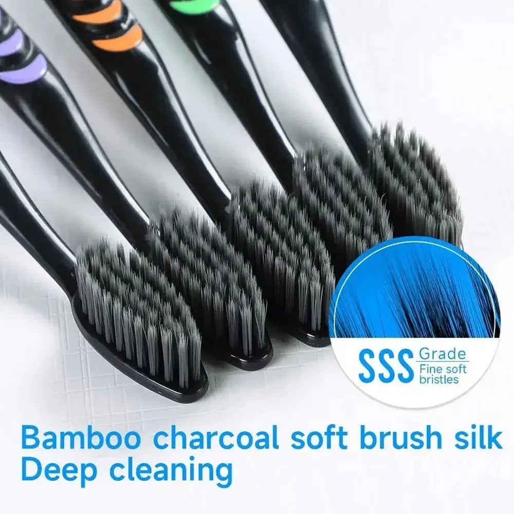 Black Charcoal Ultra Soft Toothbrushes – 10-Pack Peaceful Pleasures Health and Wellness
